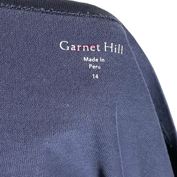 Garnet Hill Shirt Dress Womens 14 (Large) Blue Stretch Pockets Organic Cotton - Picture 3 of 10